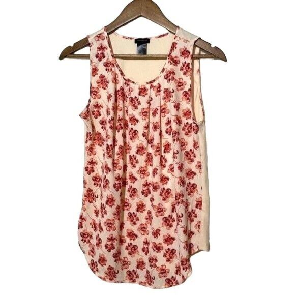 Ann Taylor Shirt Womens Small Sleeveless Blouse Tank Layering Floral Front - Picture 1 of 10